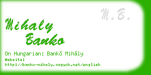 mihaly banko business card